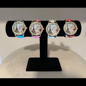 WOMENS WATCHES BLING RHINESTONE ACCENTED EIFFEL TOWER